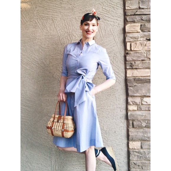 J. Crew Dresses & Skirts - J. CREW ✨NWT✨ Blue Cotton Poplin Belted Shirtdress